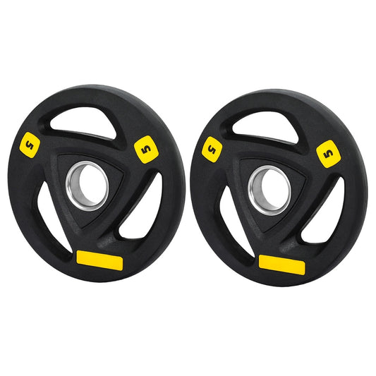 Everfit 5kg Olympic weight plates pair black barbell plates home gym