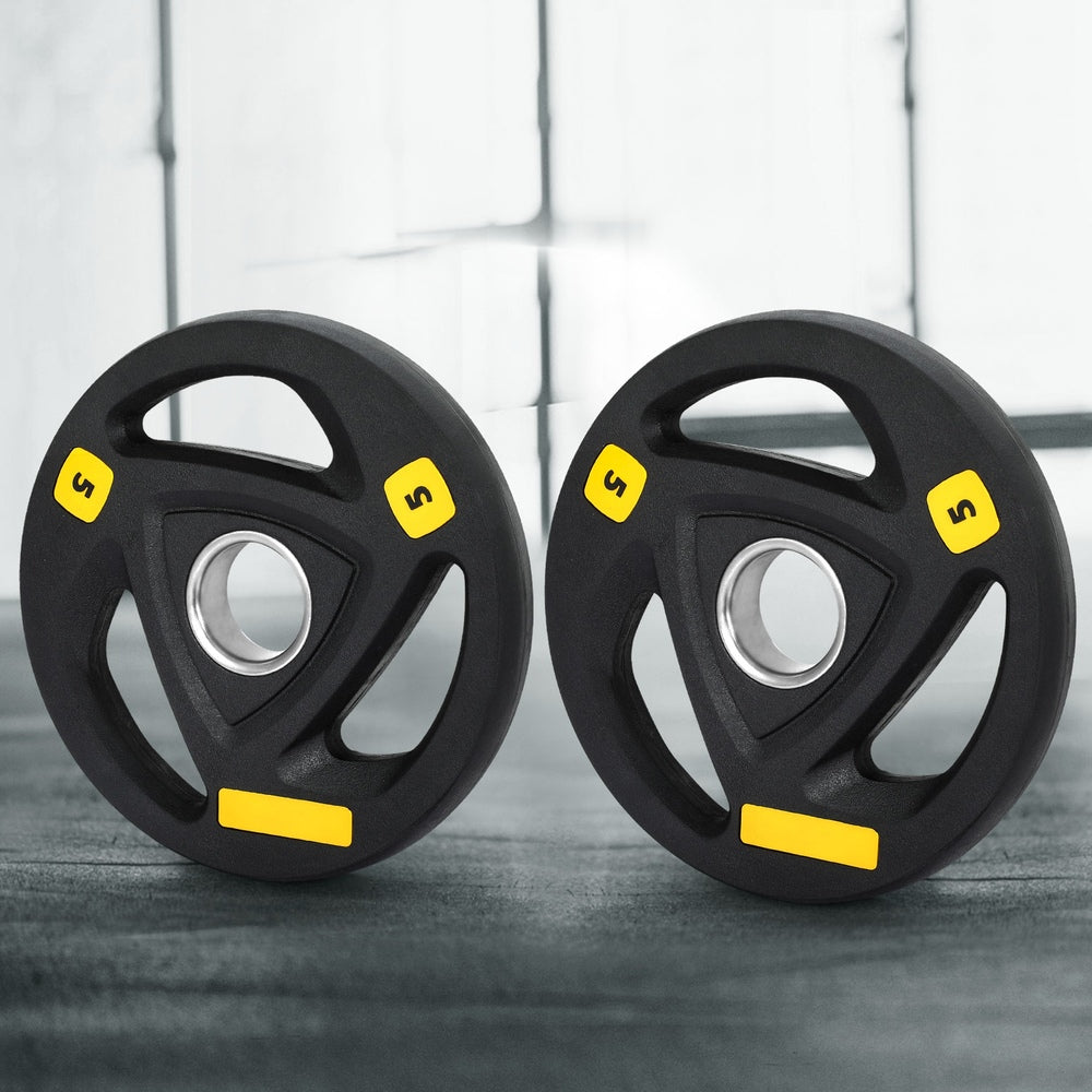 olympic weight plates 5kg pair black design for gym storage and organisation