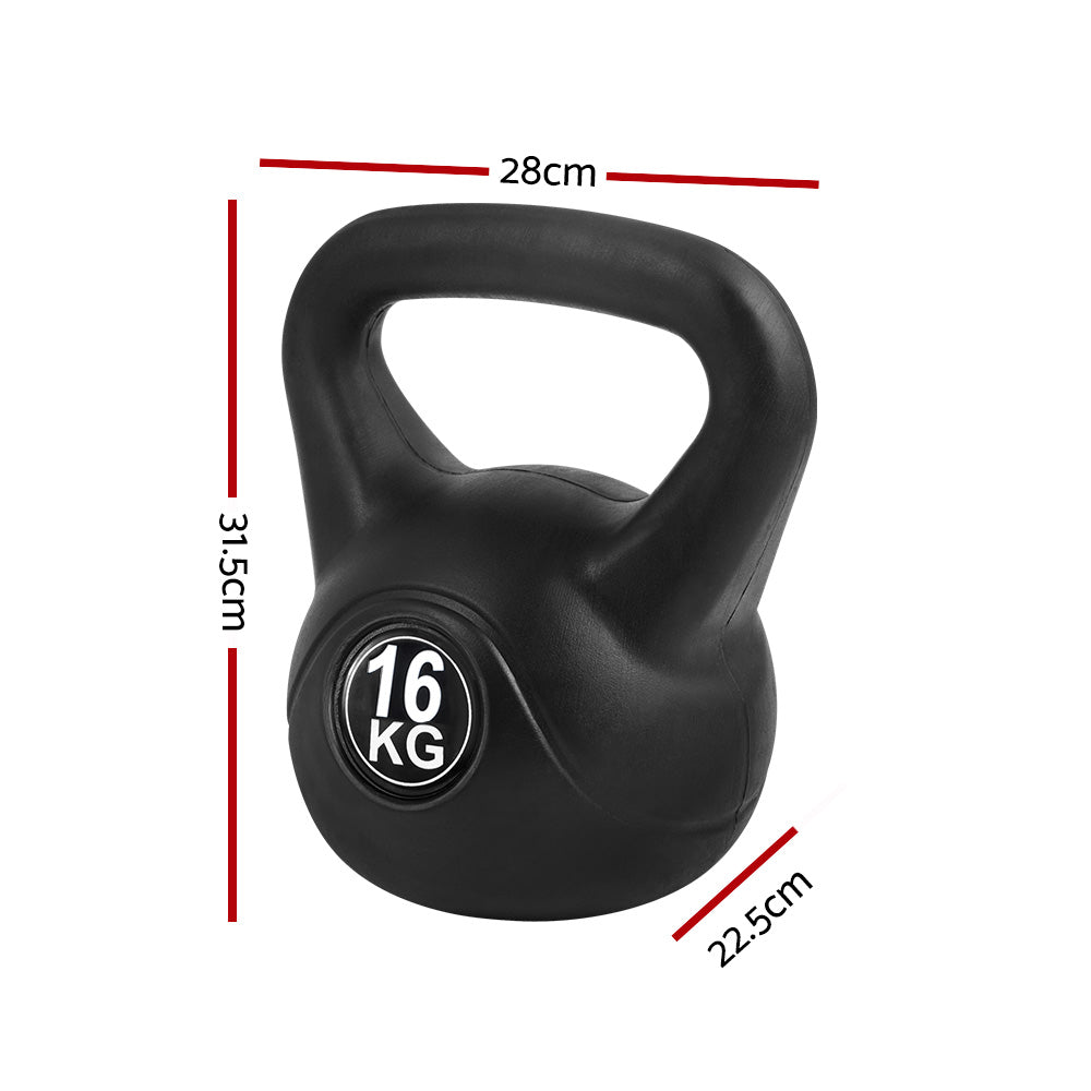 kettlebell set 16kg side view cast iron design for gym training