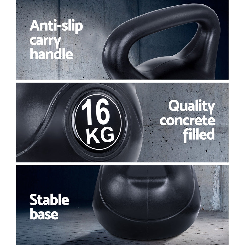 kettlebell set 16kg for home gym strength training workout setup