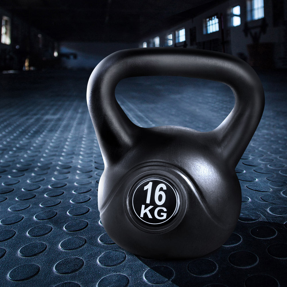 kettlebell set 16kg black weight for strength training and gym workouts