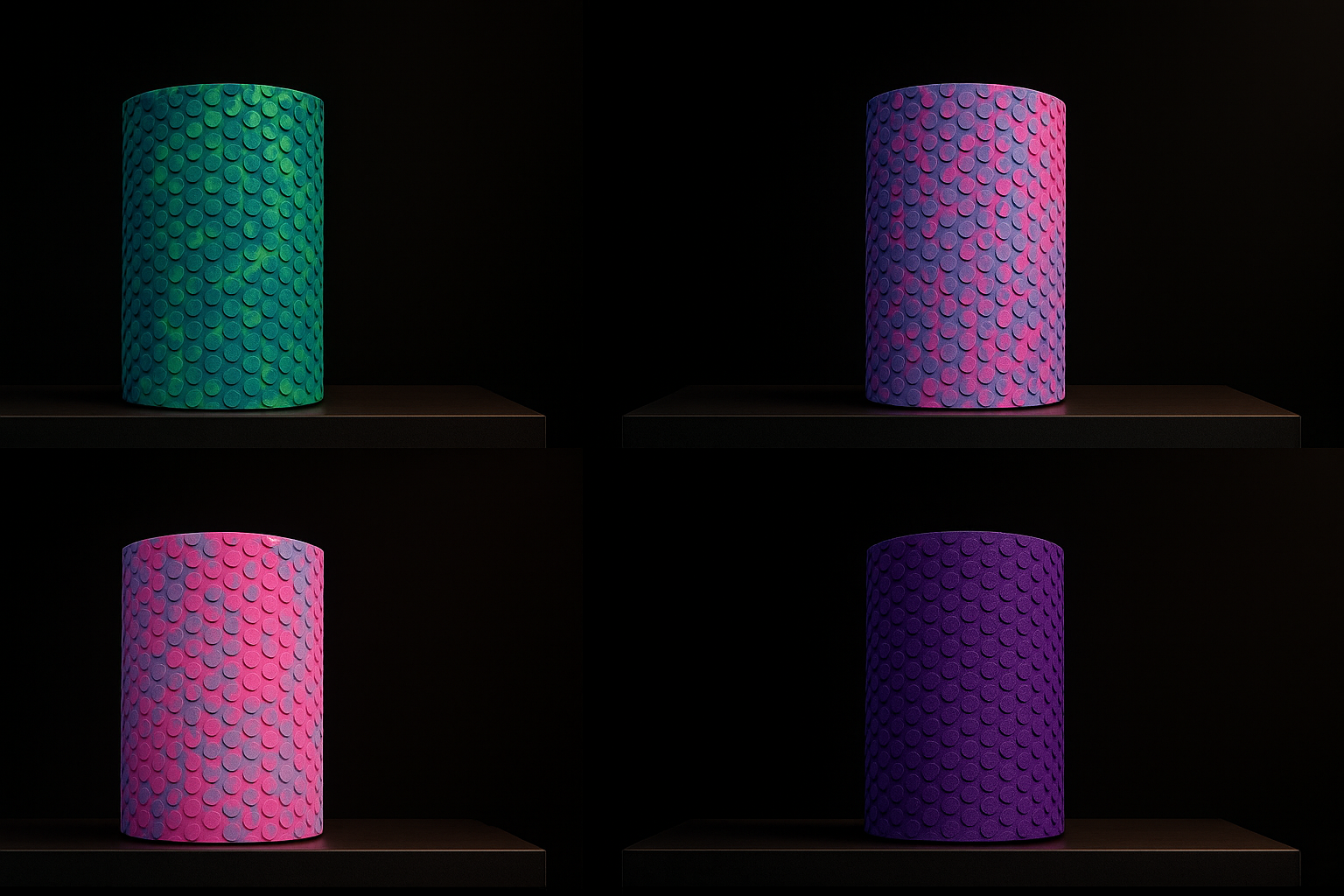 Textured foam roller showing ridged surface design for deep muscle massage