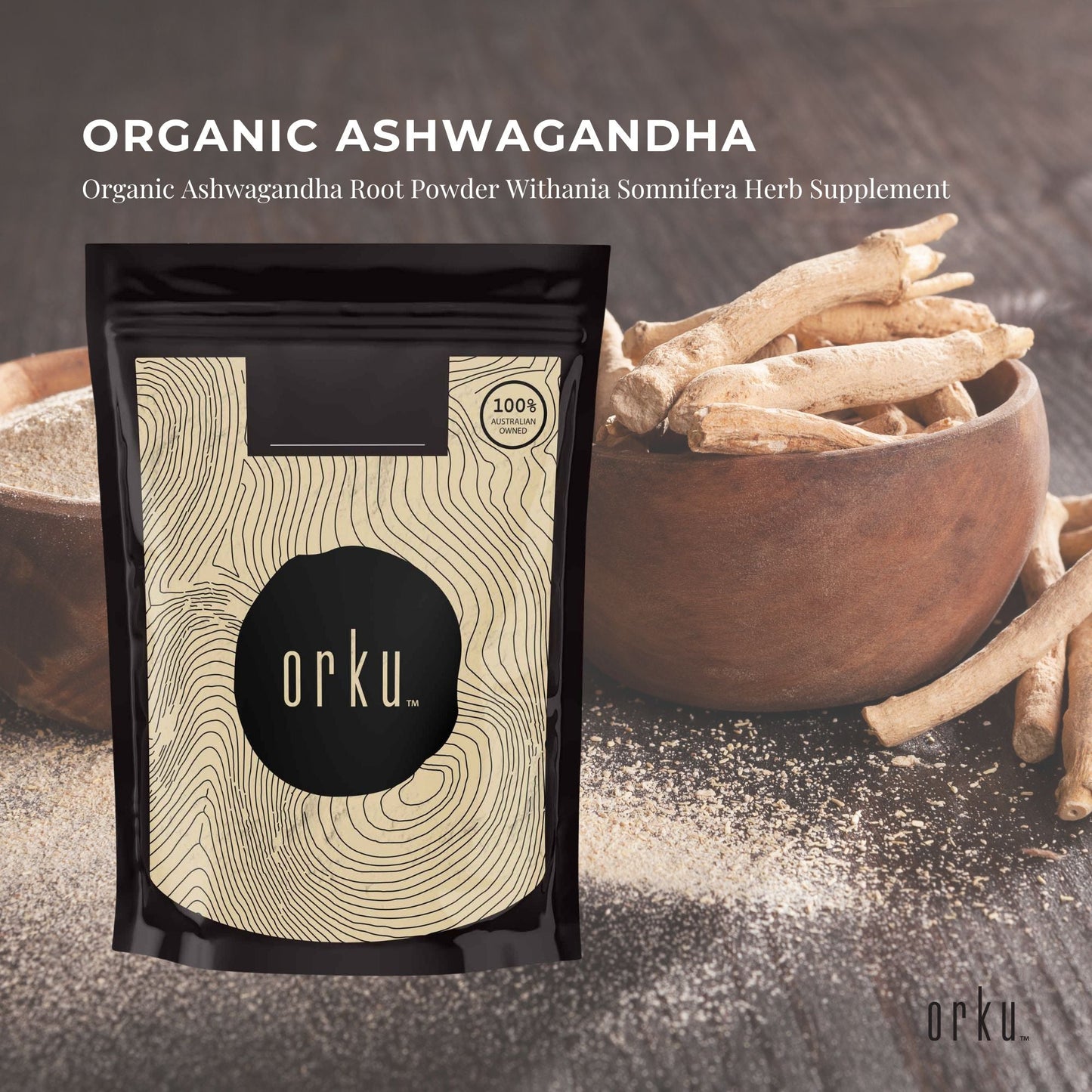ashwagandha root powder supplement for stress relief recovery and hormone balance