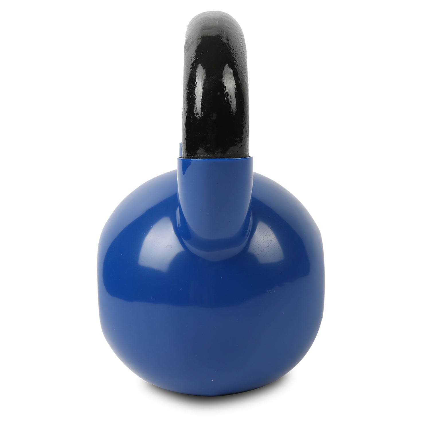 10kg kettlebell blue side view vinyl coated gym weight