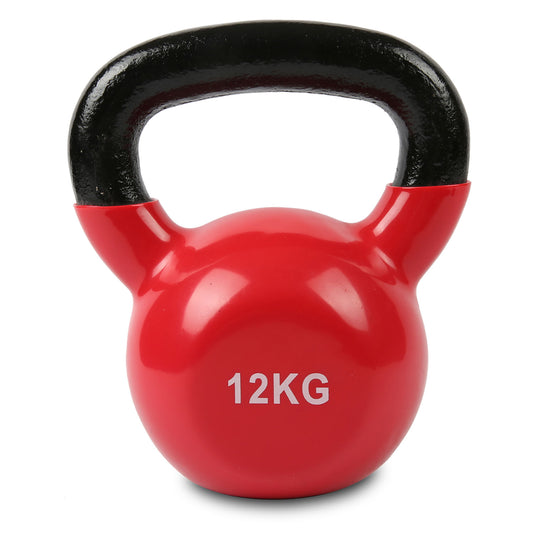 12kg kettlebell red vinyl home gym strength training weight