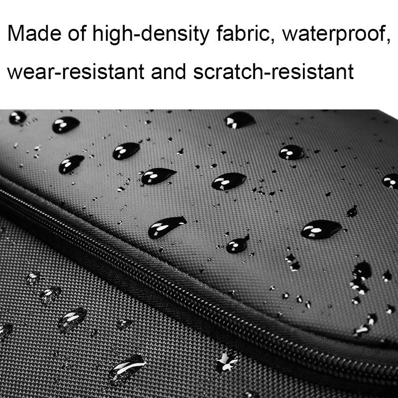 large gym bag black waterproof material detail and durable fabric close up