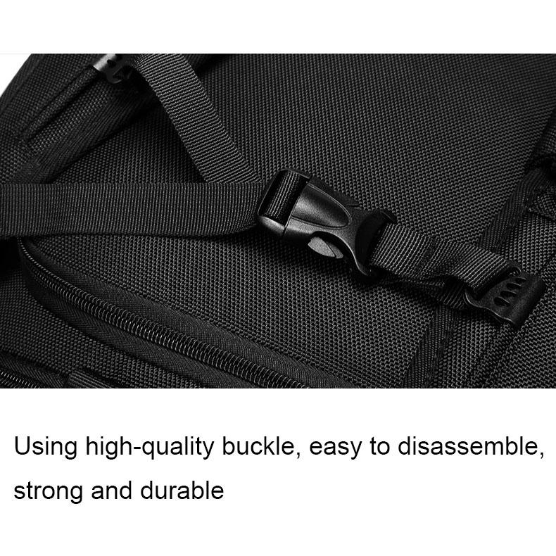 large gym bag black shoulder strap buckle and durable fabric detail