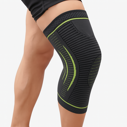 knee compression sleeve premium support leg brace worn during training