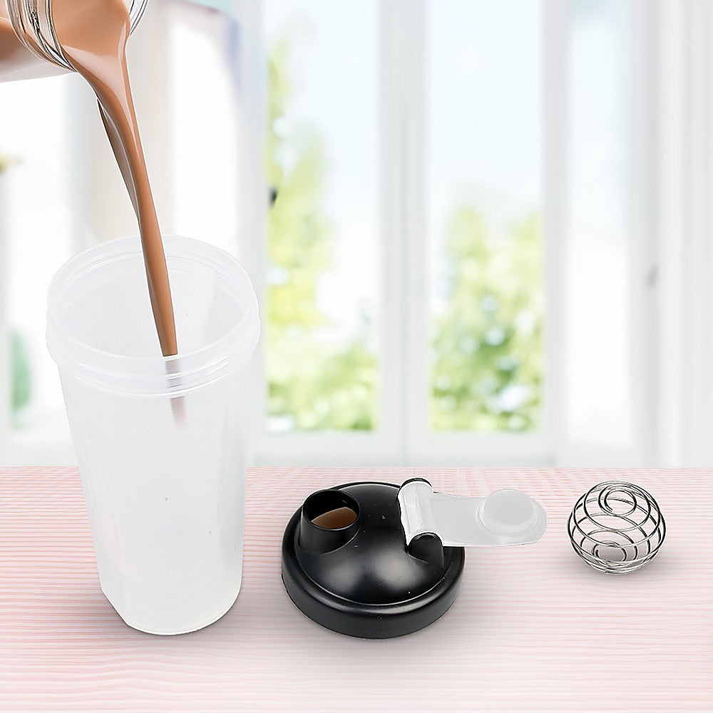 gym shaker bottle with mixing ball for protein and supplement use