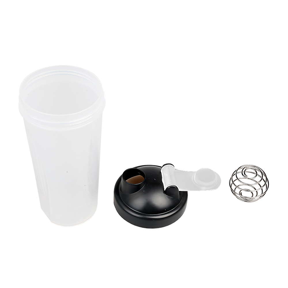 clear protein shaker bottle for mixing supplements and hydration