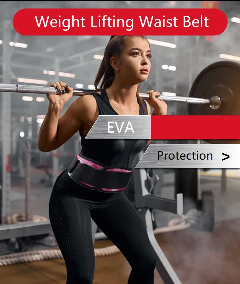 gym weightlifting belt pink camo support belt worn during training