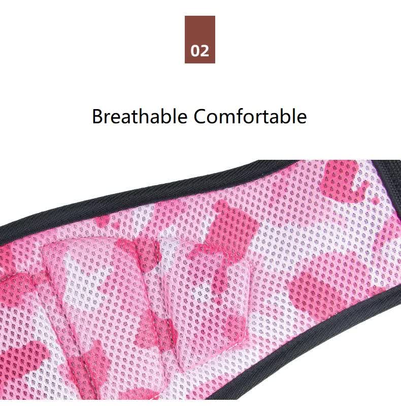 gym weightlifting belt pink camo durable fabric material close up