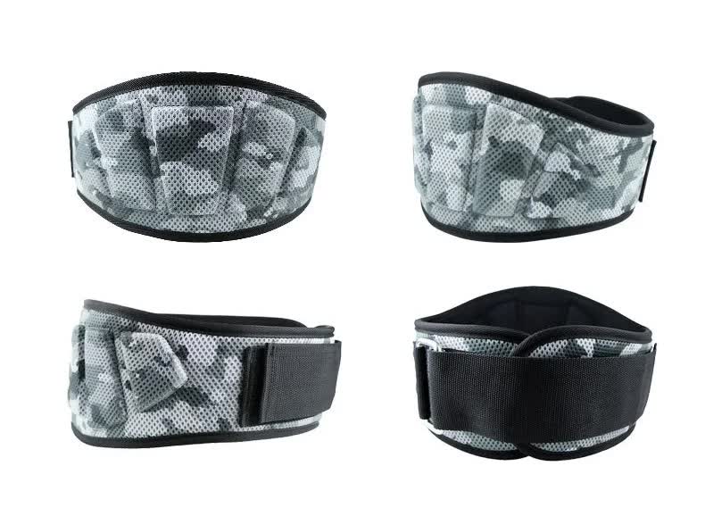 grey camo weightlifting belt gym belt set for training and lumbar support