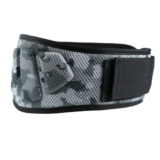 grey camo weightlifting belt gym belt for squats deadlifts and lumbar support